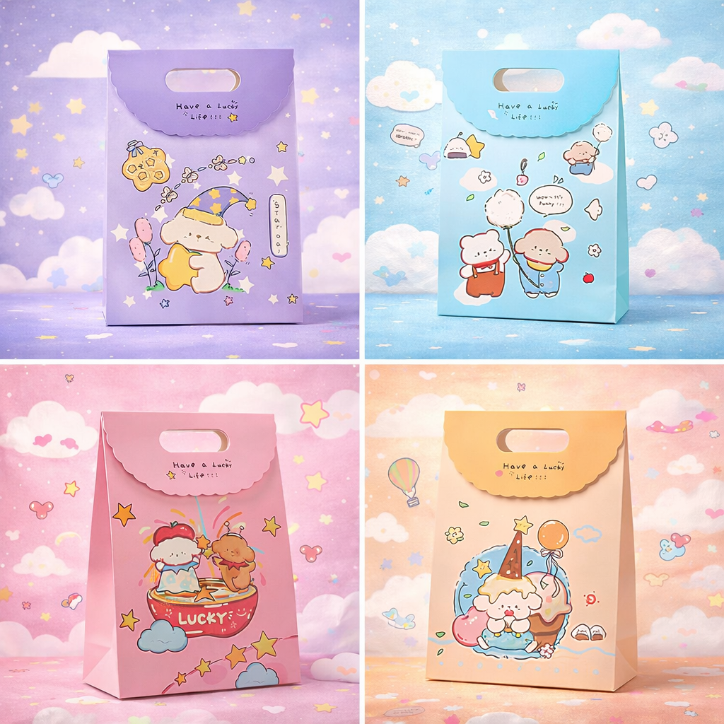 Cute Pastel Gift Bags β Premium Quality Paper Bags (Pack of 4 Designs)