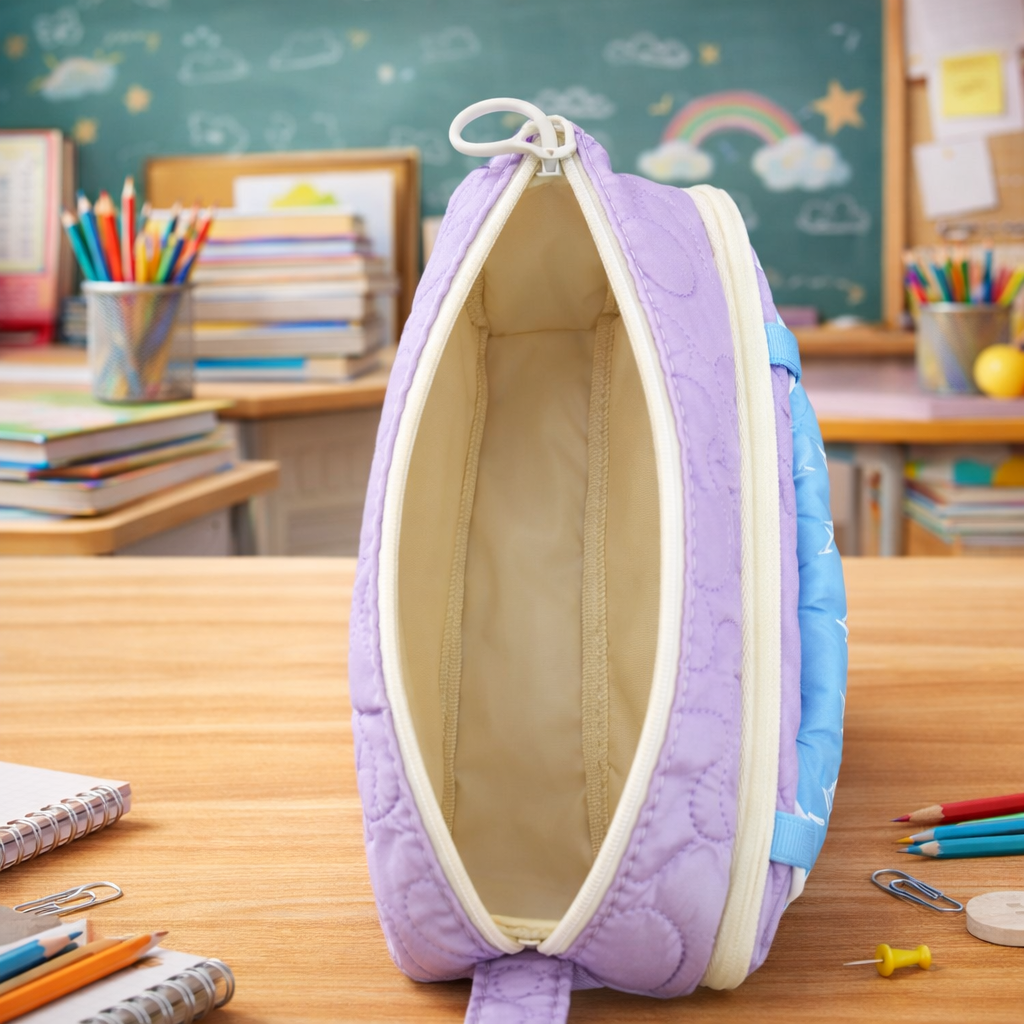 Cloud Handle Quilted Pencil Pouch