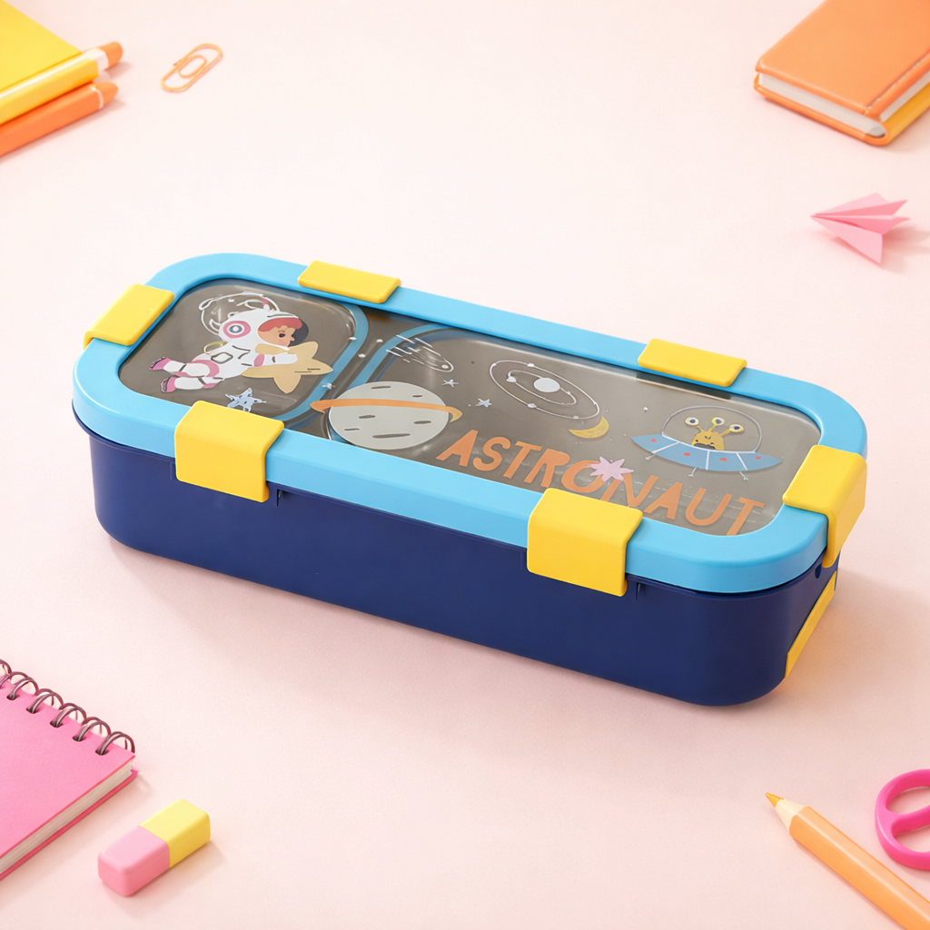 Bento Lunch Box Two Grid – Unicorn, Astronaut & Dinosaur Collection [600ML]