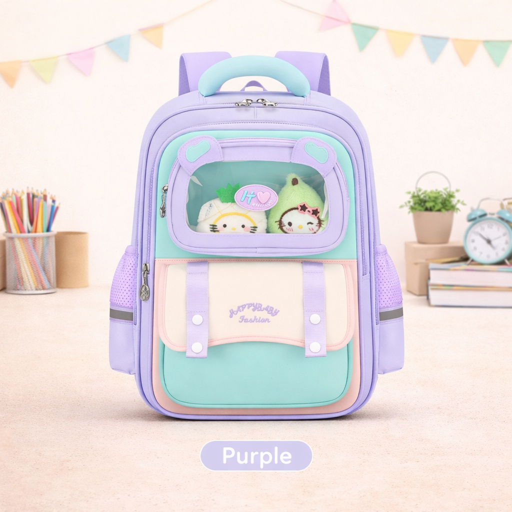 🎒 Kids School Backpack with Display Pocket - G6
