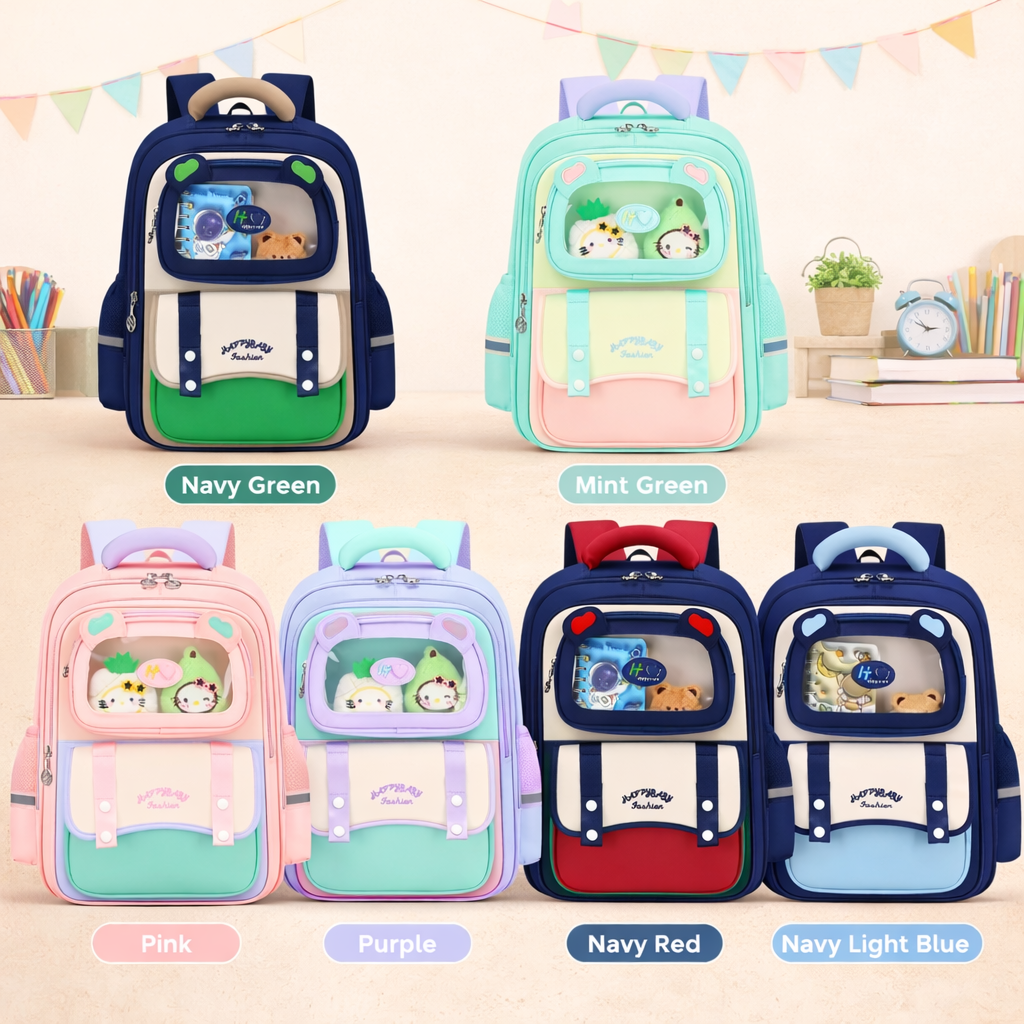 🎒 Kids School Backpack with Display Pocket - G6