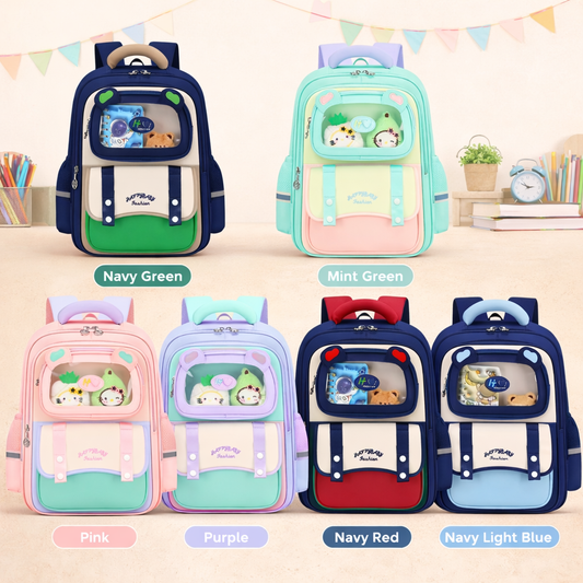 🎒 Kids School Backpack with Display Pocket - G6