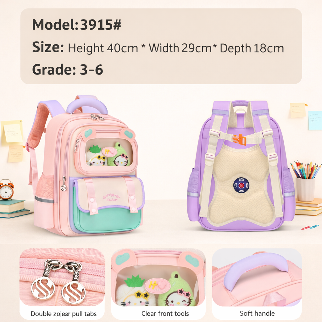 🎒 Kids School Backpack with Display Pocket - G6