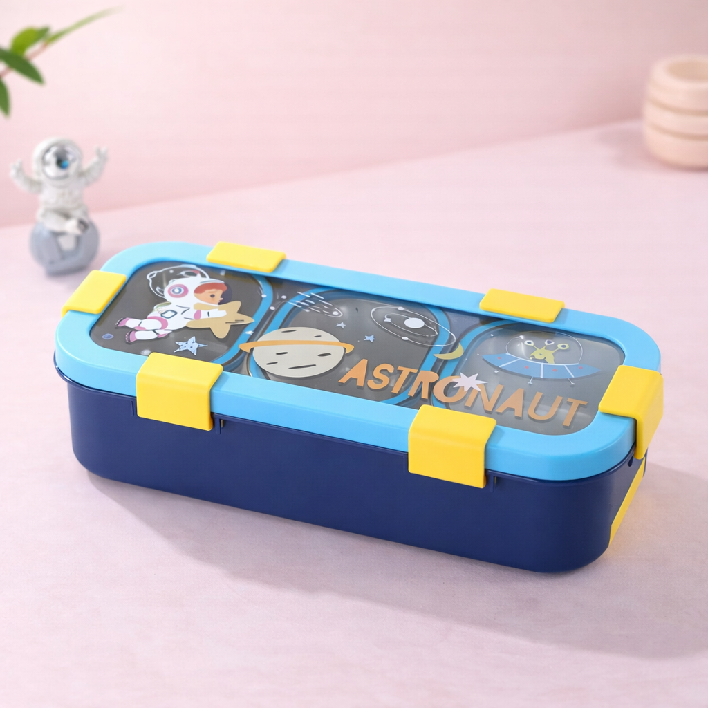Bento Lunch Box Three Grid – Unicorn, Astronaut & Dinosaur Collection [500ML]