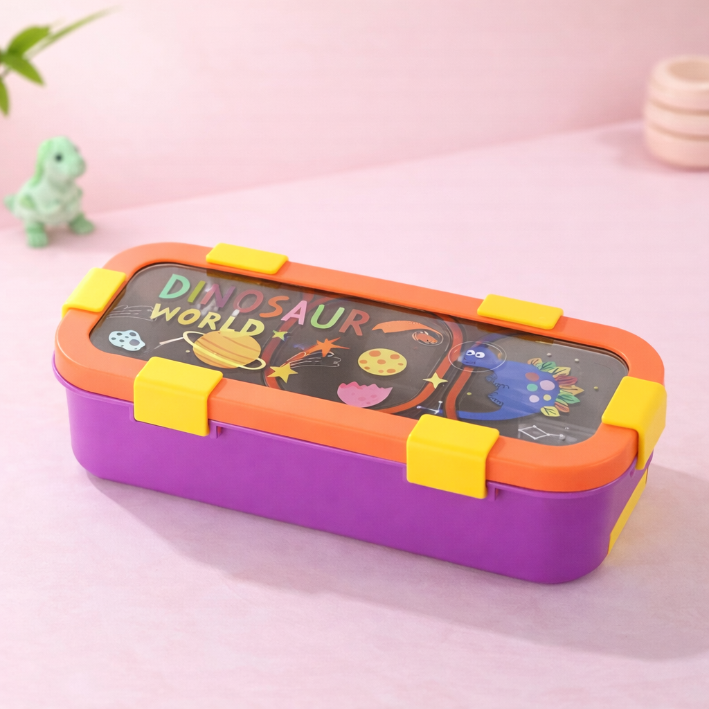 Bento Lunch Box Three Grid – Unicorn, Astronaut & Dinosaur Collection [500ML]