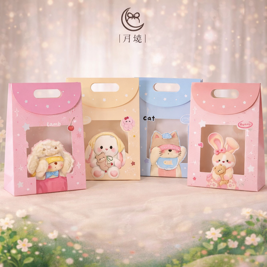 Cute Pastel Window Gift Bags – Premium Packaging for Plush & Gifts [Pack Of 4 Designs]
