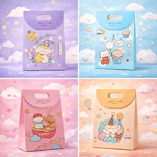Cute Pastel Gift Bags – Premium Quality Paper Bags (Pack of 4 Designs)
