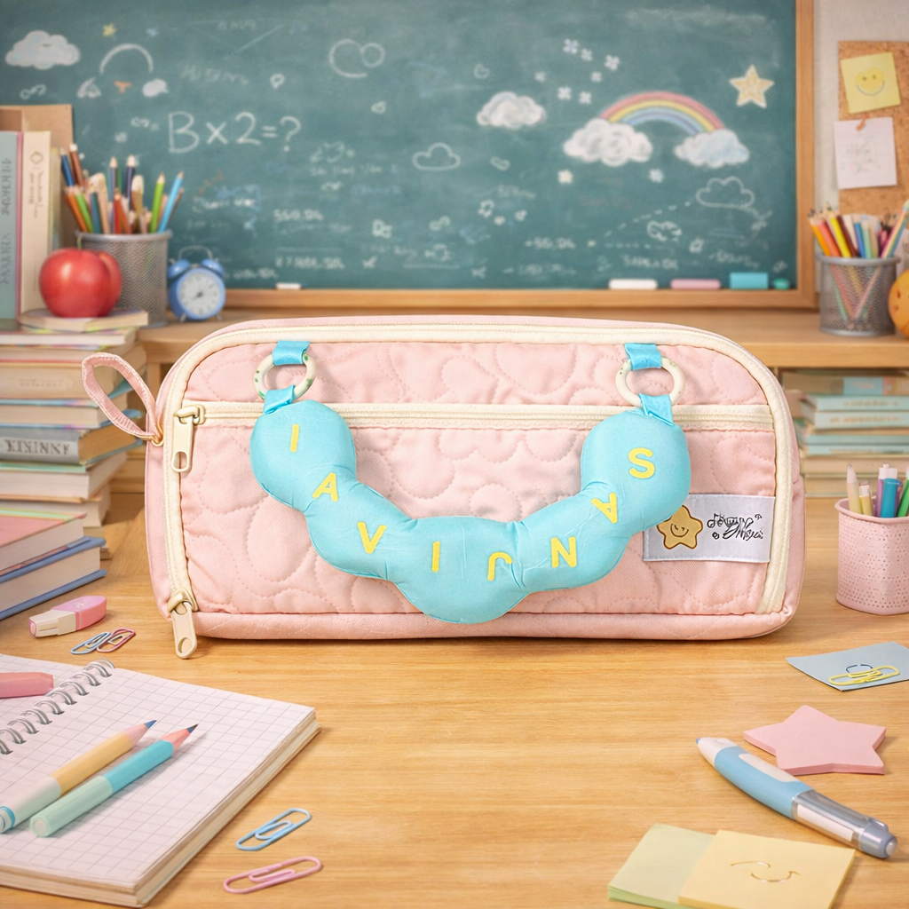 Cloud Handle Quilted Pencil Pouch