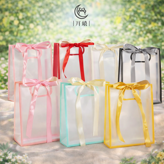 Transparent Gift Bags with Satin Ribbon – Elegant Premium Packaging [pack of 6 Design]