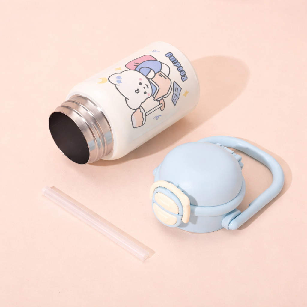 🐻 Kids Insulated Water Bottle – Cute Cartoon Designs [400ML]