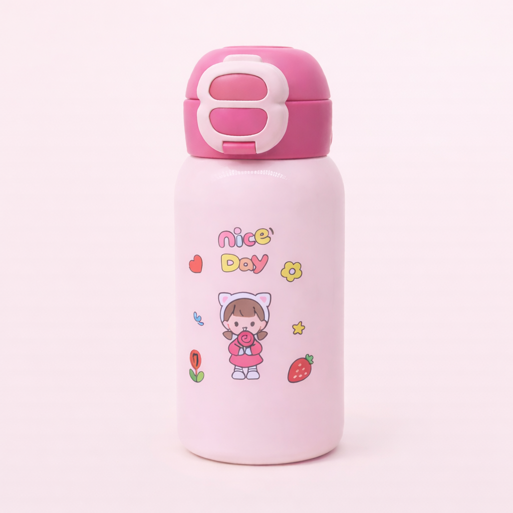 🌈 Kids Insulated Water Bottle – Cute Cartoon Designs[500ML]