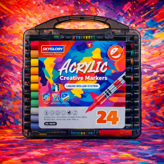 Sky Glory Acrylic Creative Markers – Set of 24 (Premium Quality)