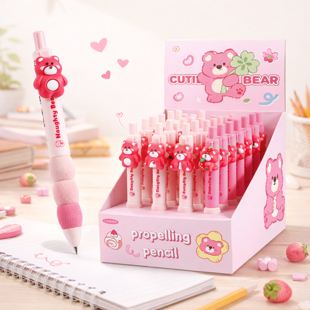 Kawaii Cartoon Mechanical Pencil for Kids – Pack of 4(Choose Your Design)