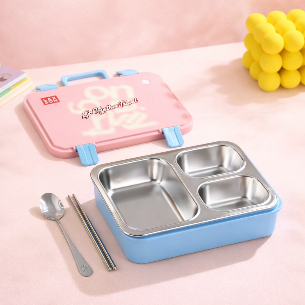 Kids Lunch Box Three Grid- [700ml]