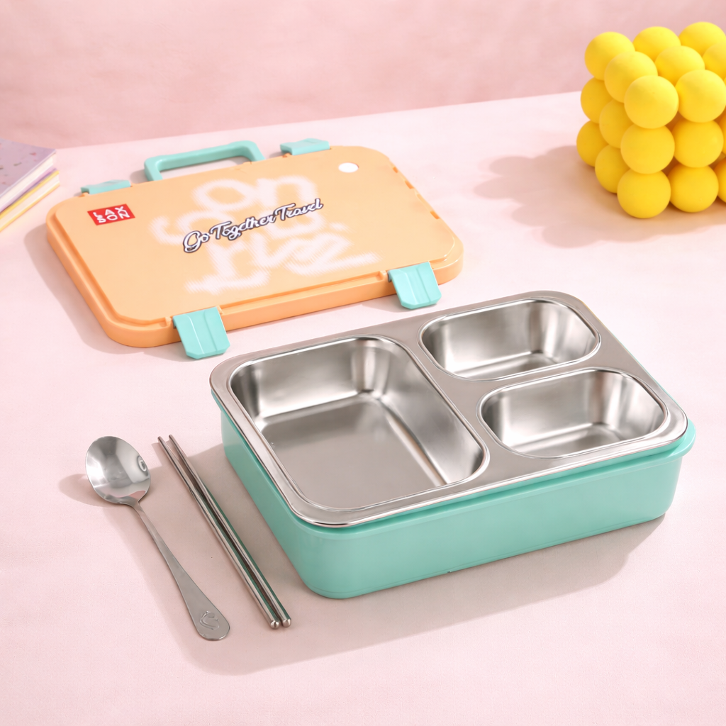Kids Lunch Box Three Grid- [700ml]
