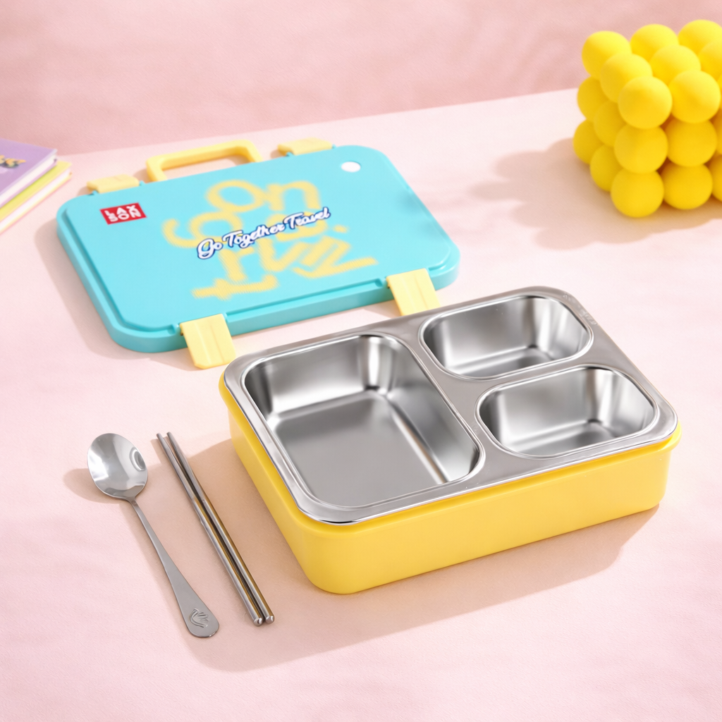 Kids Lunch Box Three Grid- [700ml]