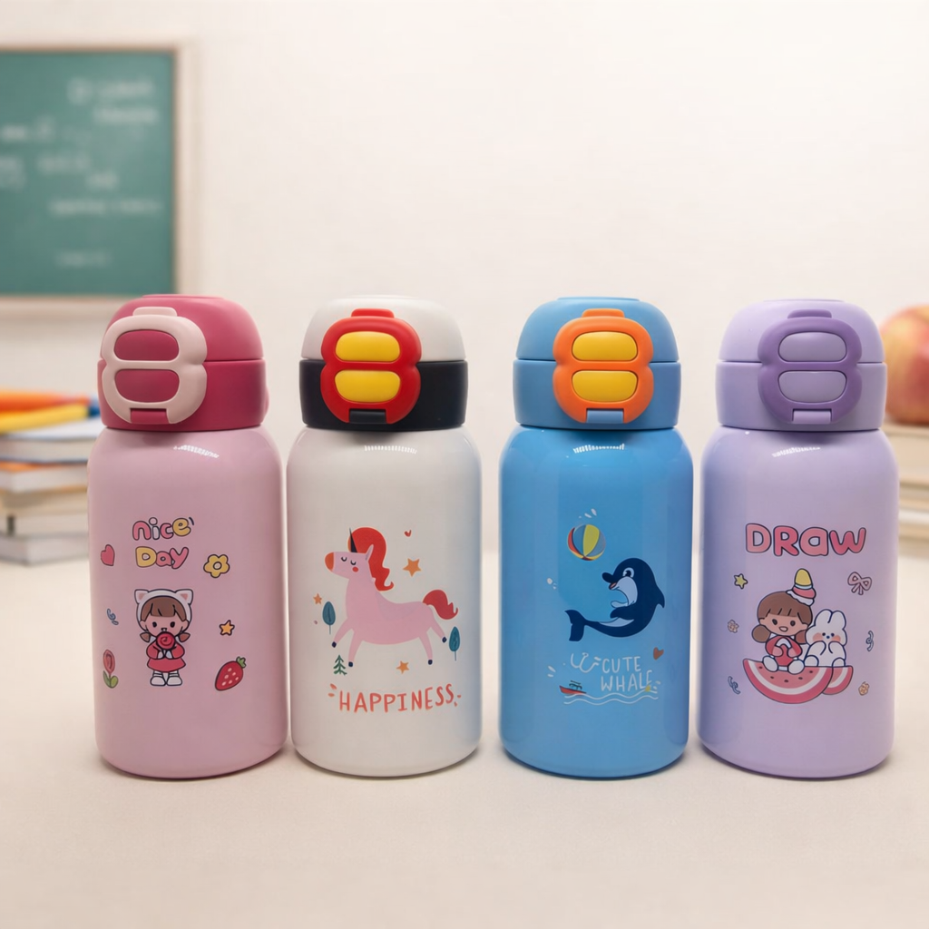 🌈 Kids Insulated Water Bottle – Cute Cartoon Designs[500ML]