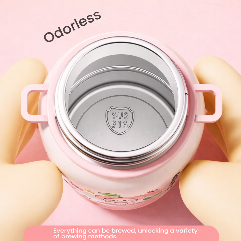 🧸 Kids Insulated Water Bottle – Cute Cartoon Designs [530 ML]