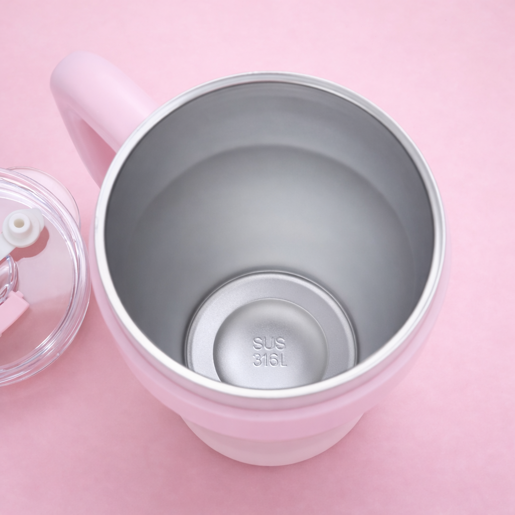Cartoon Insulated Tumbler with Handle & Straw [650ML]