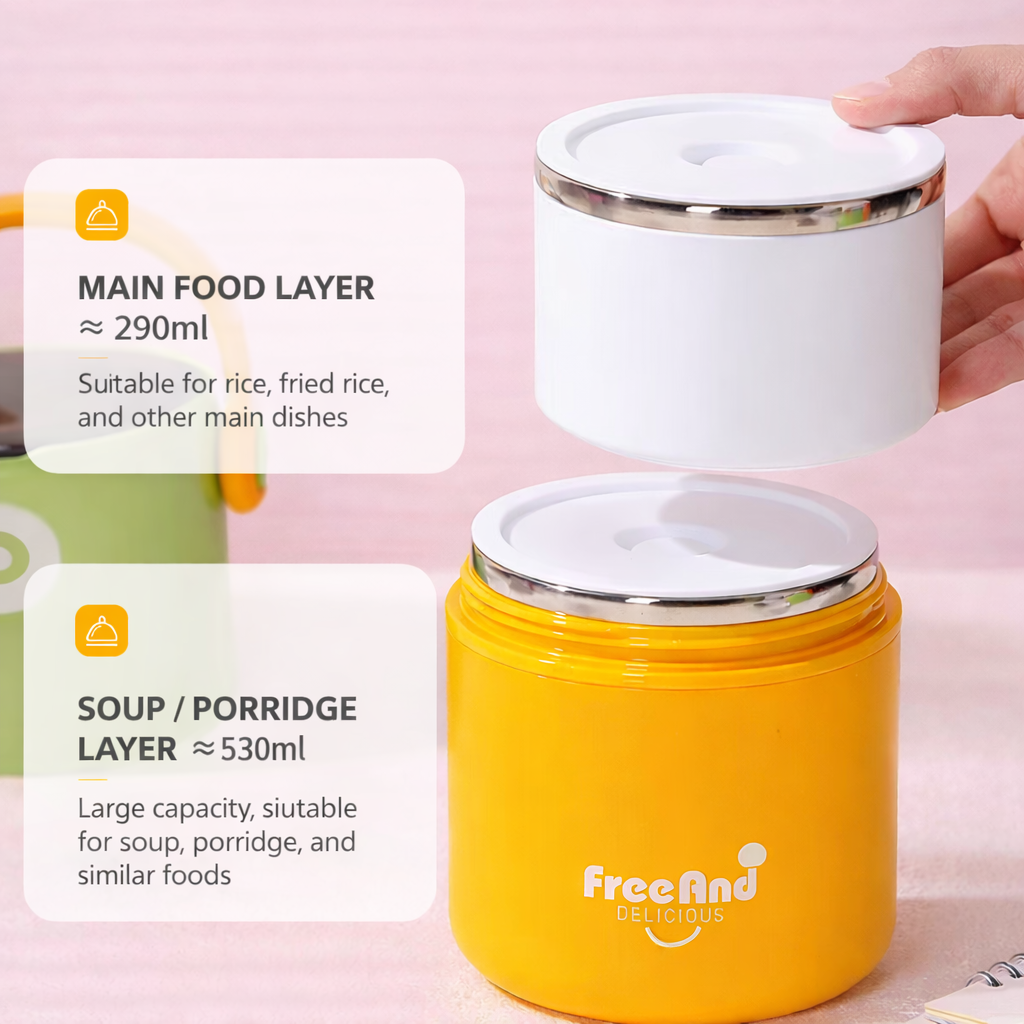 Dual-Layer Insulated Lunch Box – 820ml