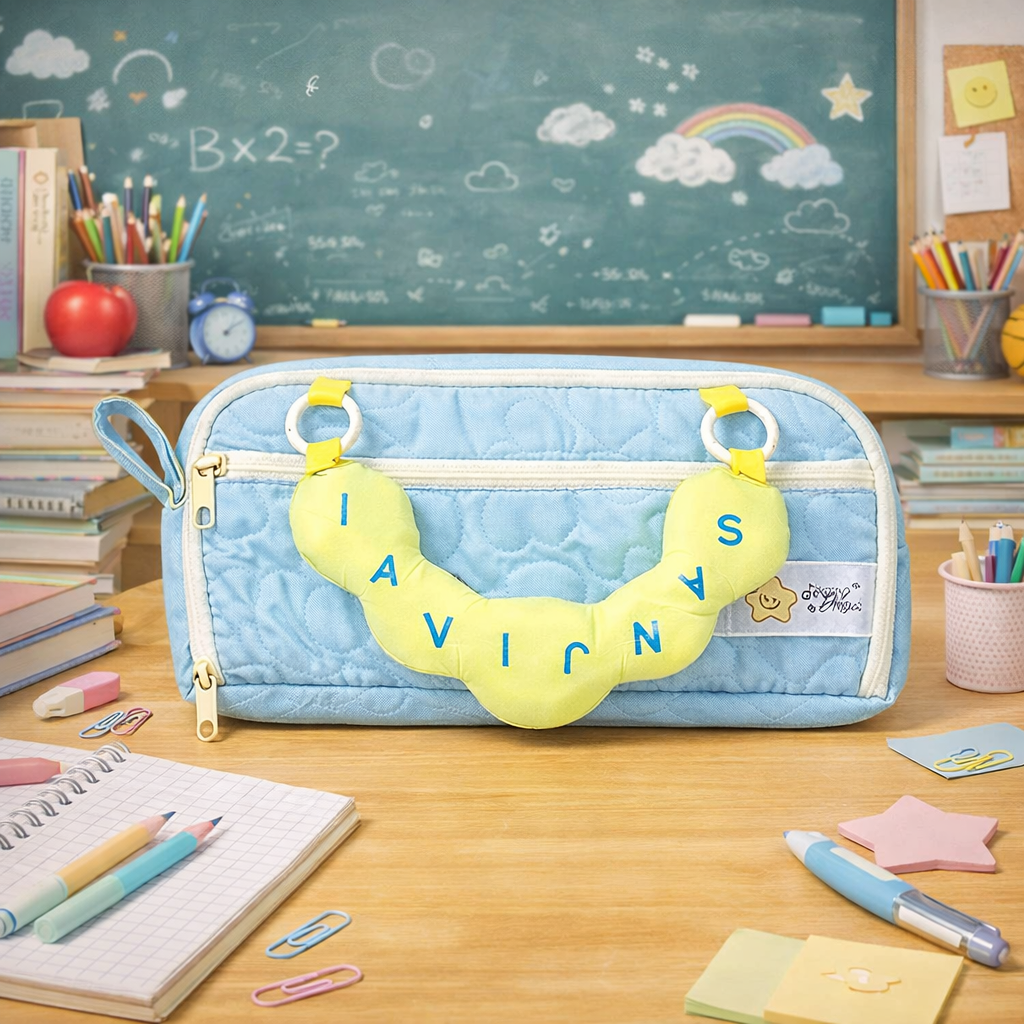Cloud Handle Quilted Pencil Pouch