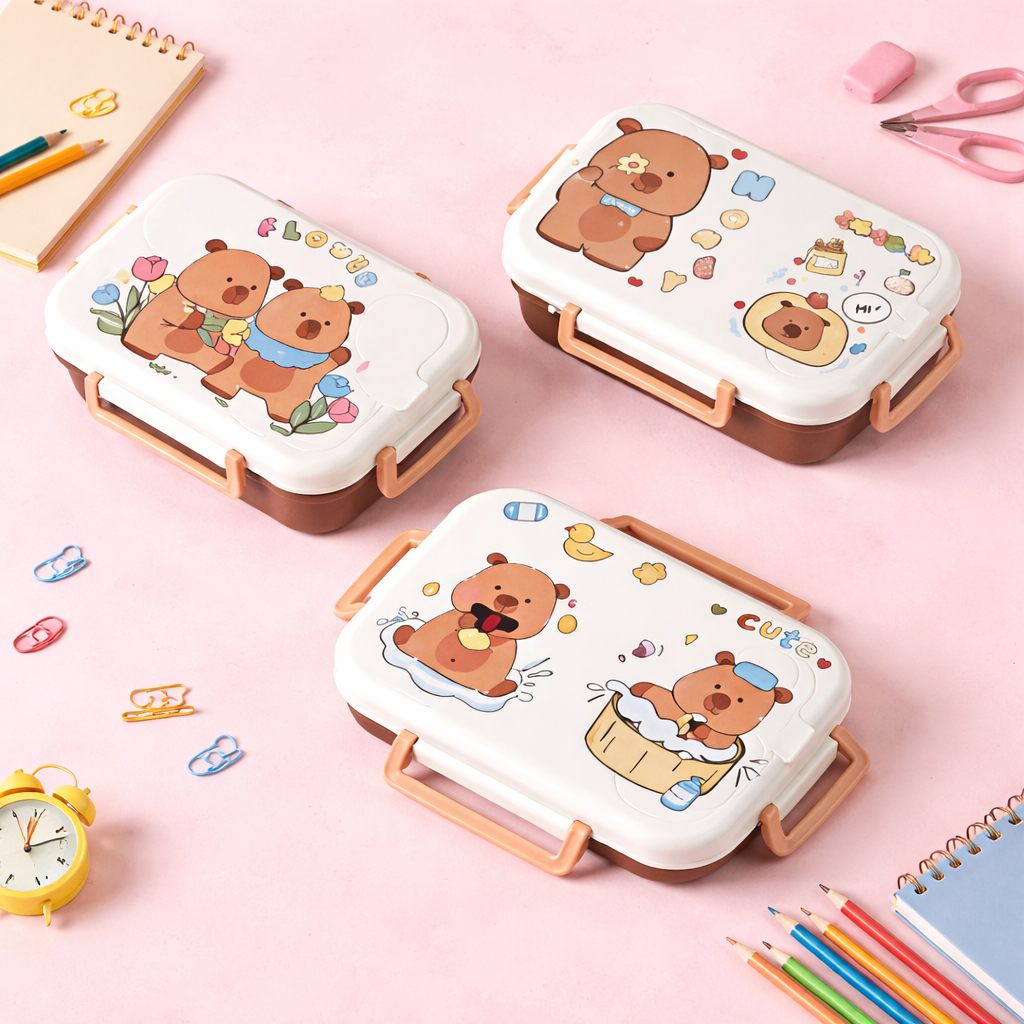 Cute Bear Stainless Steel Lunch Box – [600ML]