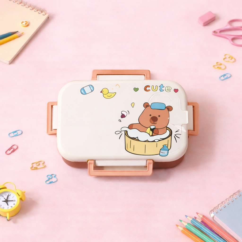 Cute Bear Stainless Steel Lunch Box – [600ML]