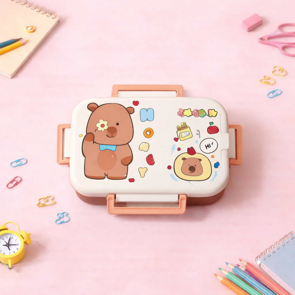 Cute Bear Stainless Steel Lunch Box – [600ML]