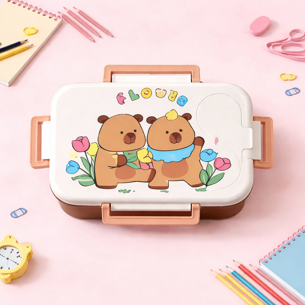 Cute Bear Stainless Steel Lunch Box – [600ML]