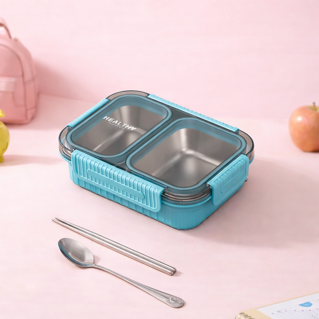 🥗 Premium 304 Stainless Steel Kids Bento Lunch Box -Grid [2/3/4]