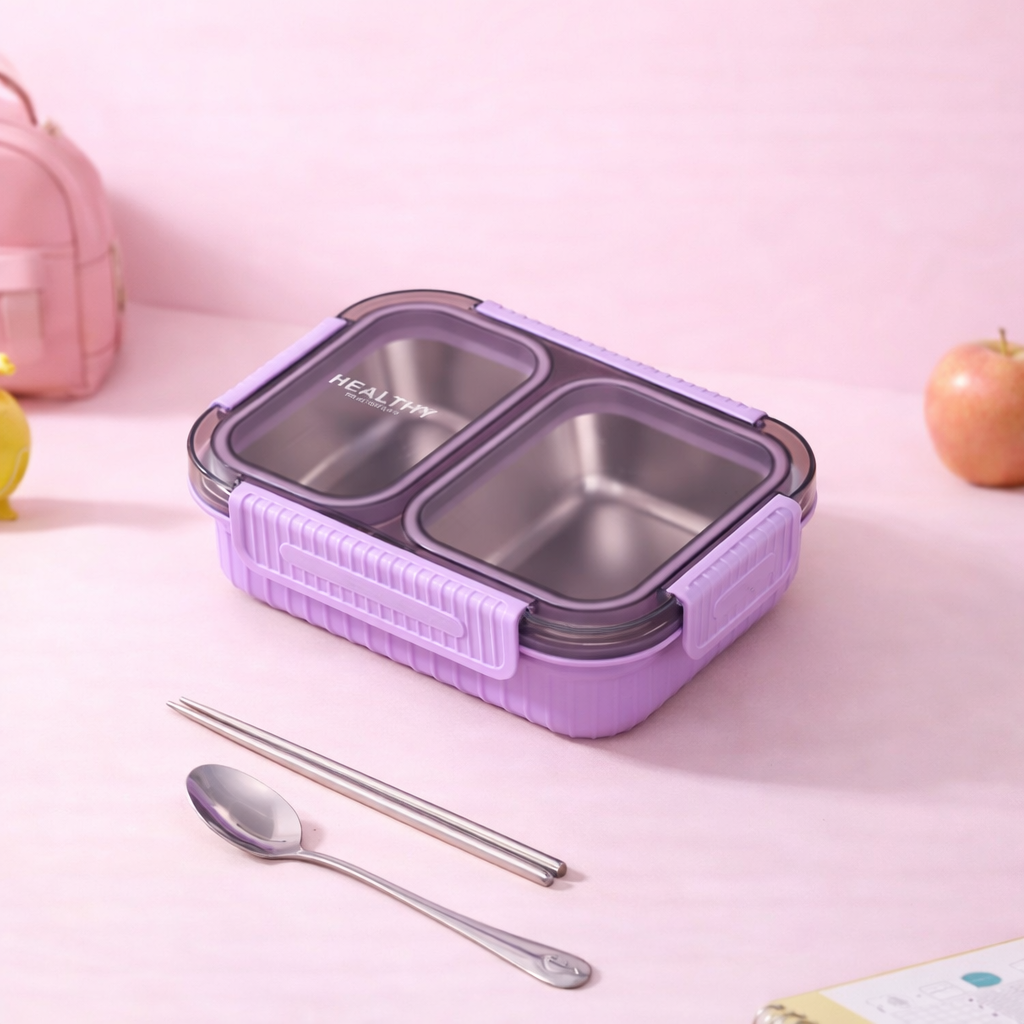 🥗 Premium 304 Stainless Steel Kids Bento Lunch Box -Grid [2/3/4]