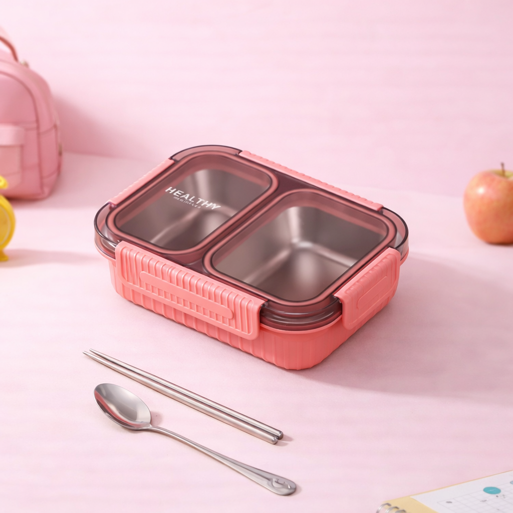 🥗 Premium 304 Stainless Steel Kids Bento Lunch Box -Grid [2/3/4]