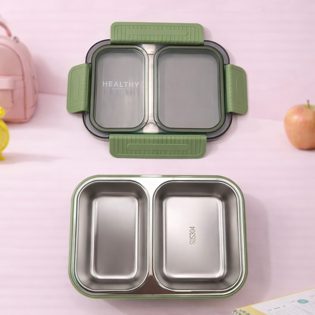 🥗 Premium 304 Stainless Steel Kids Bento Lunch Box -Grid [2/3/4]