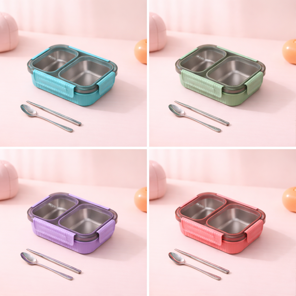 🥗 Premium 304 Stainless Steel Kids Bento Lunch Box -Grid [2/3/4]
