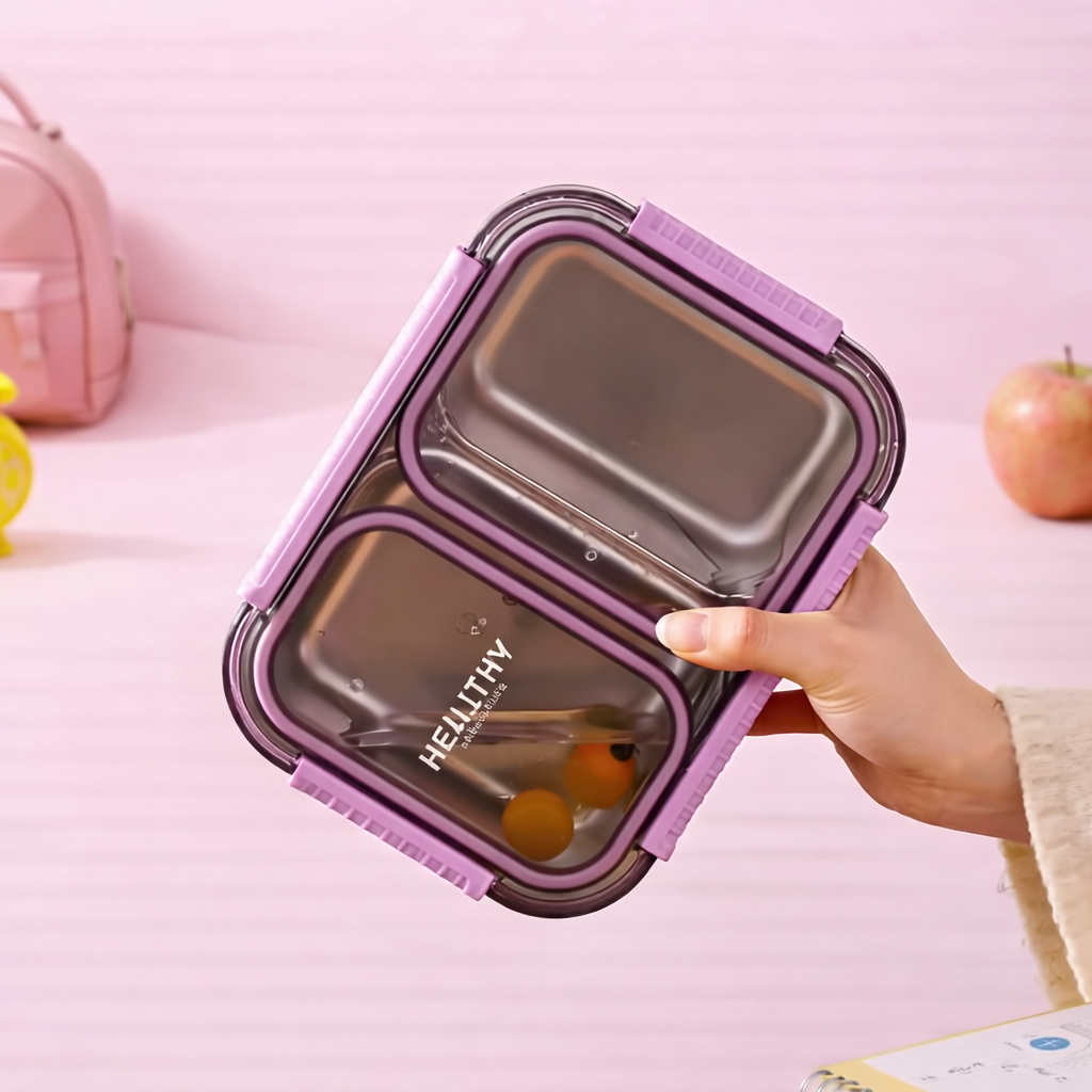🥗 Premium 304 Stainless Steel Kids Bento Lunch Box -Grid [2/3/4]