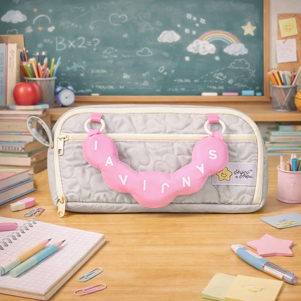 Cloud Handle Quilted Pencil Pouch