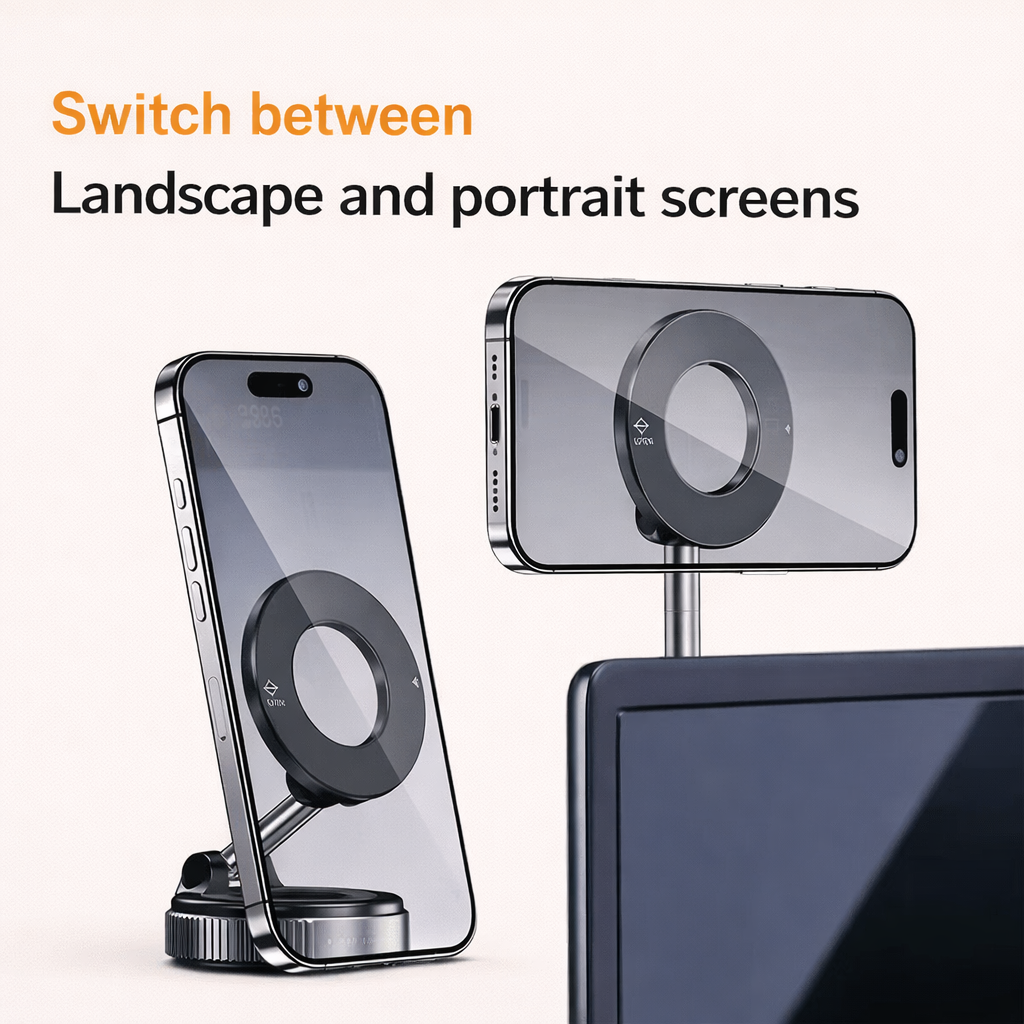 360° Vaccum Magnetic Phones Holder, Magnetic Car Phone Mount, Hands-Free Suction Cup