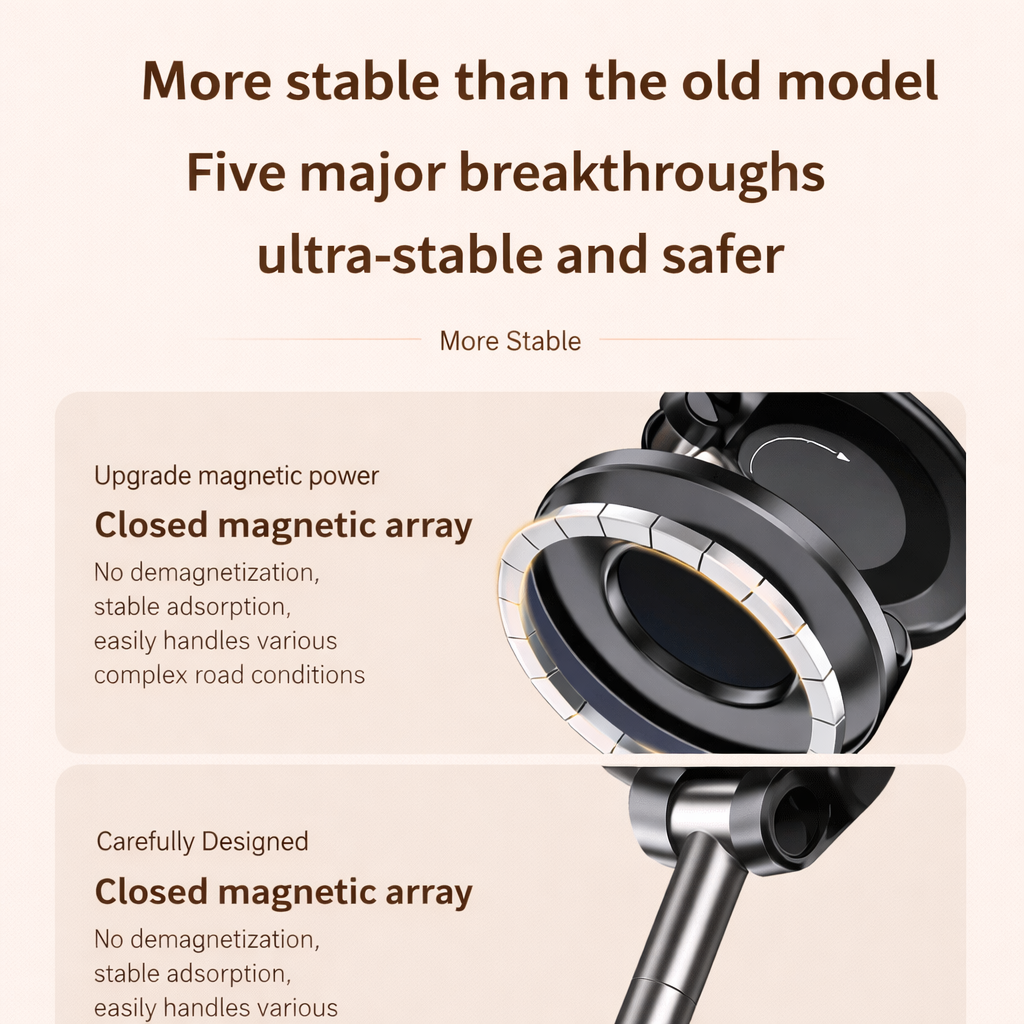 360° Vaccum Magnetic Phones Holder, Magnetic Car Phone Mount, Hands-Free Suction Cup