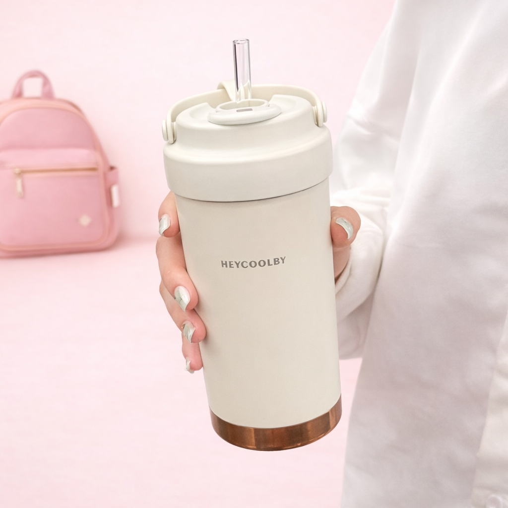HEYCOOLBY Insulated Coffee Tumbler with Handle-[500ML]