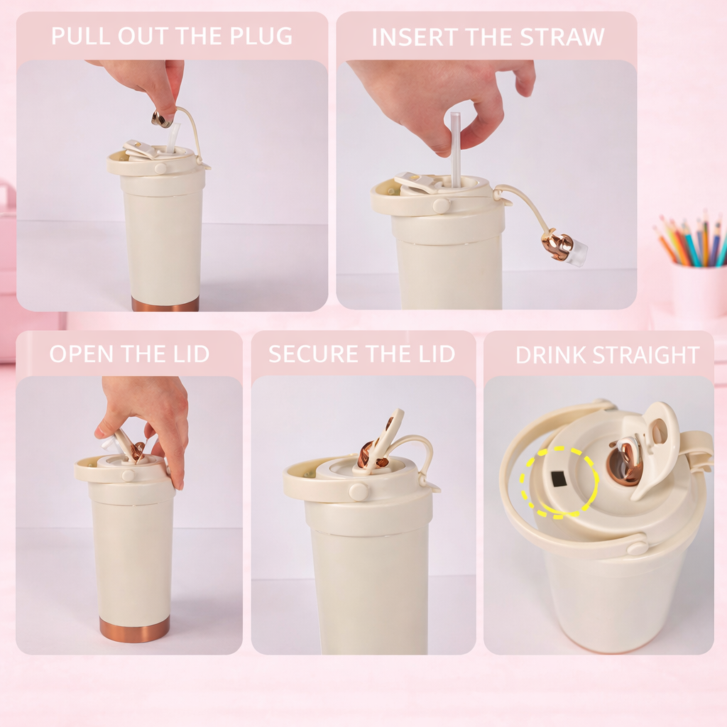 HEYCOOLBY Insulated Coffee Tumbler with Handle-[500ML]