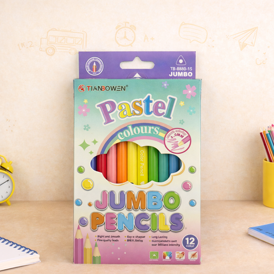 🎨 Tian Bowen Pastel Jumbo Colored Pencils – 12 Colors